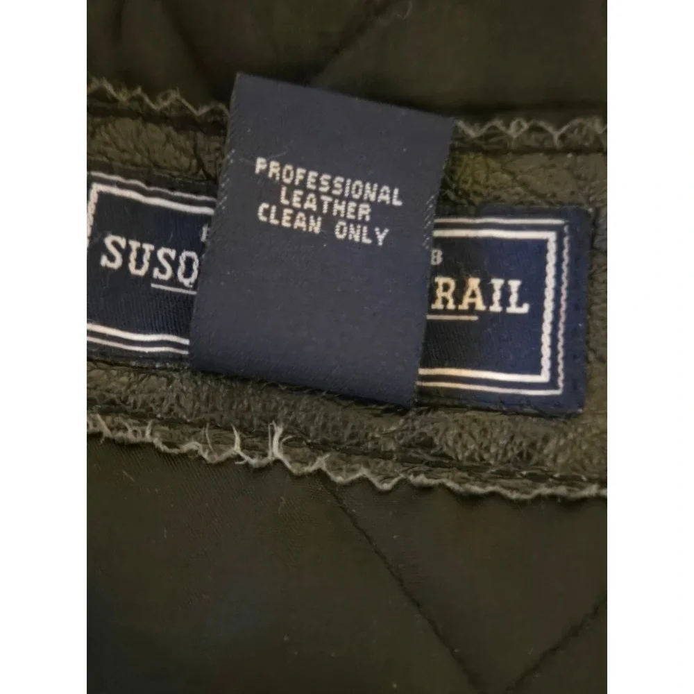 Susquehanna Trail Outfitters Mens Large Bomber Jacket Black Genuine Leather